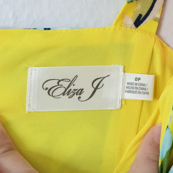 Eliza J Yellow Floral Tiered Midi Dress - Picture 3 of 6